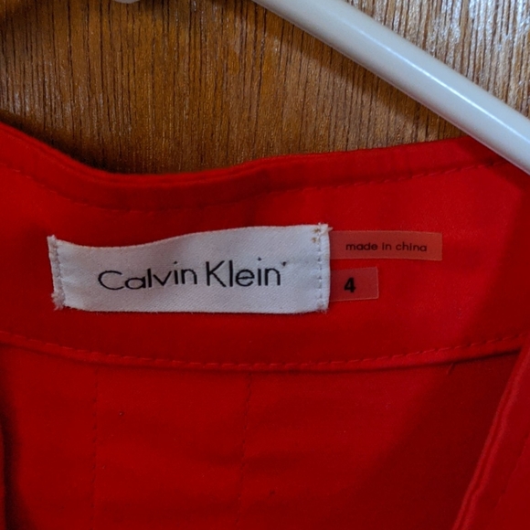Calvin Klein red snap up belted short sleeve dress - Picture 3 of 7